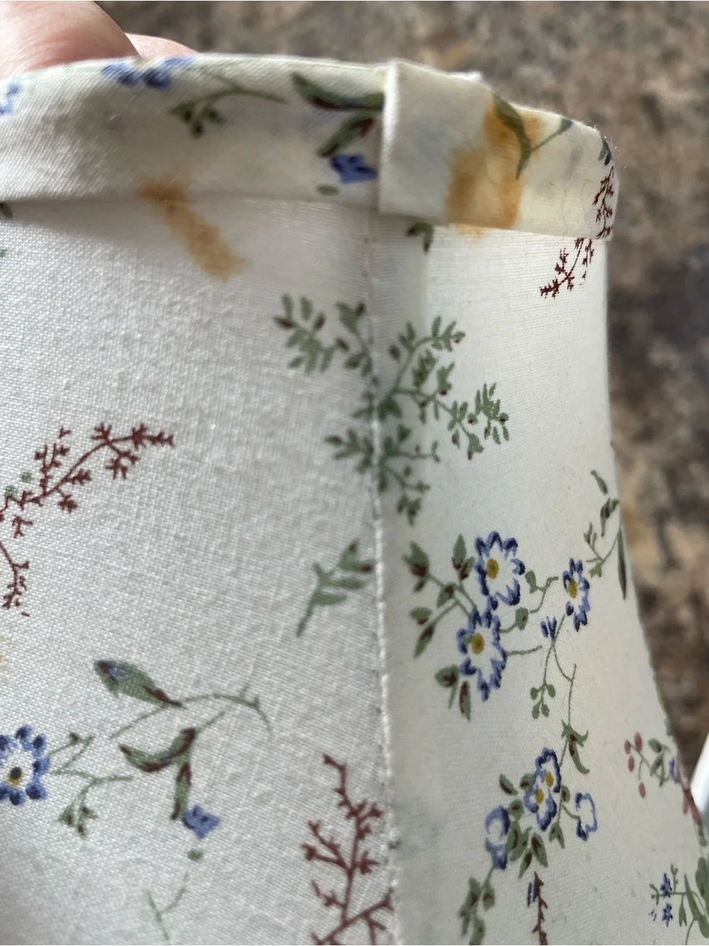 ACME Orange Mini Cast Iron Stove Lantern Vtg Salesmen Sample Floral Fabric Shade